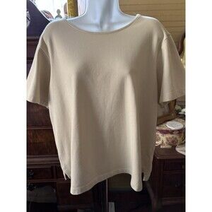 Faded Glory Size XL Women’s Tan Cotton Spandex Blouse 44” Bust 22” L